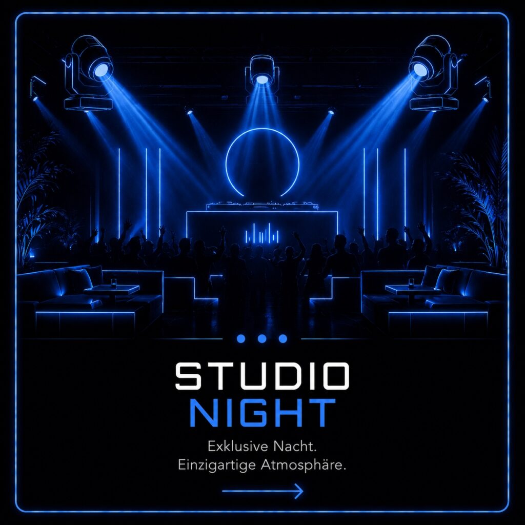 Studio Night Erlebnis mit Licht, Musik und besonderer Atmosphäre.