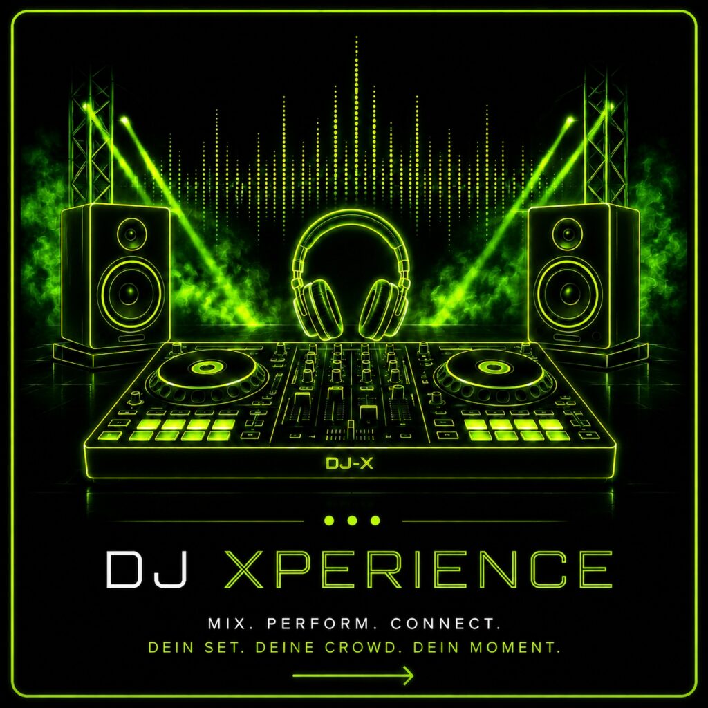 DJ Workshop mit professioneller DJ-Technik und Lichtshow.